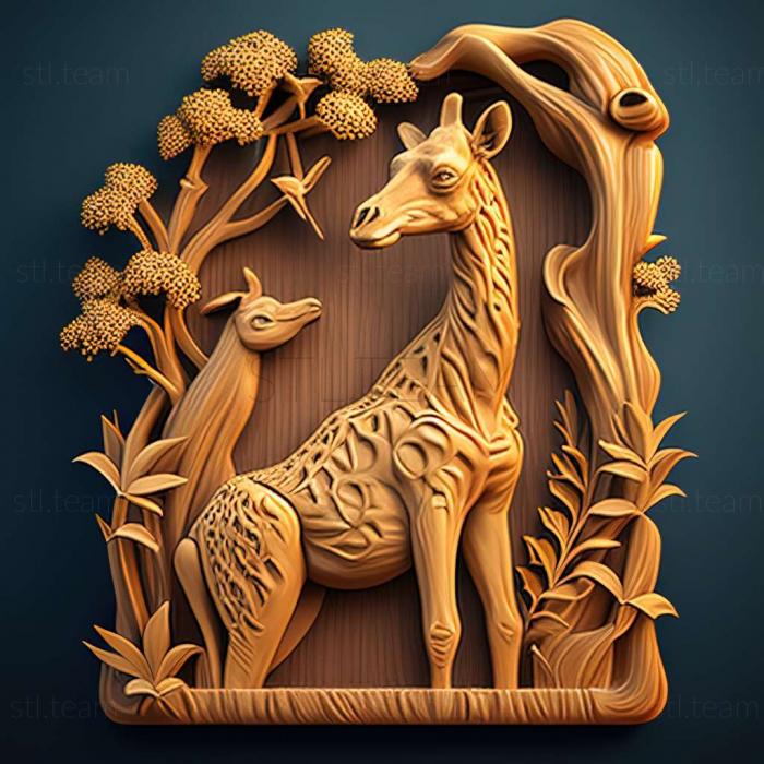 3D model Meadows giraffe famous animal (STL)